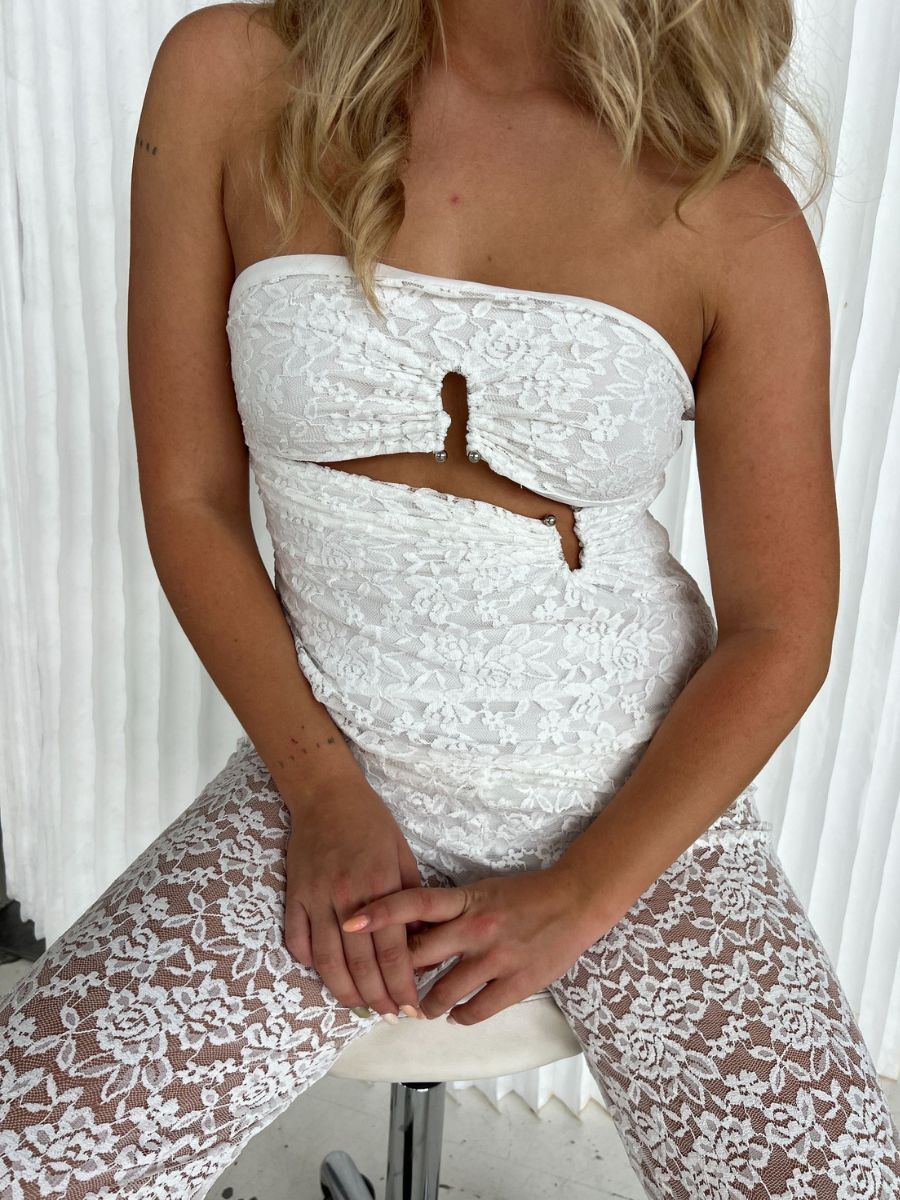 Alma blonde sæt - Hvid