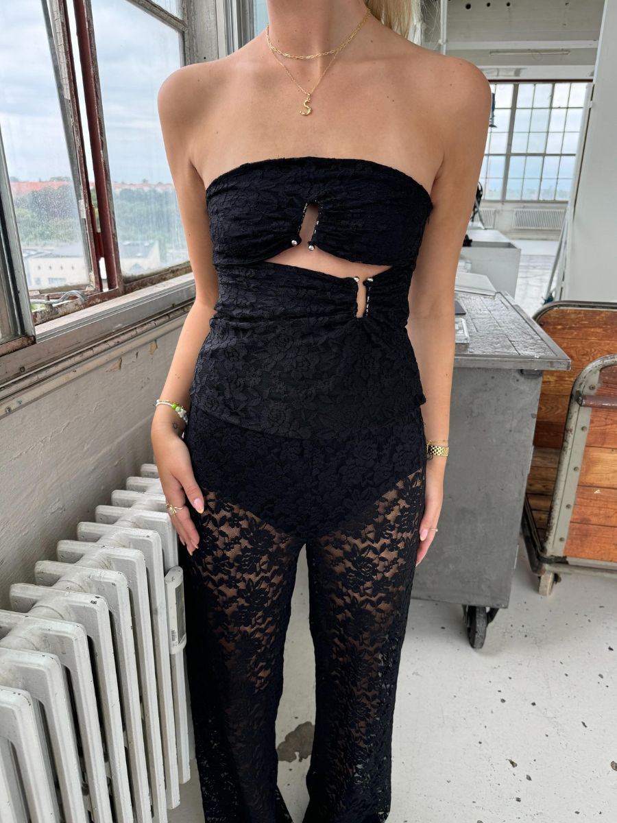Alma blonde top - Sort