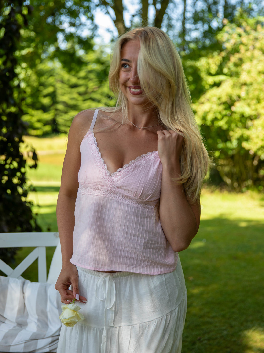 Nia strop top - Lyserød