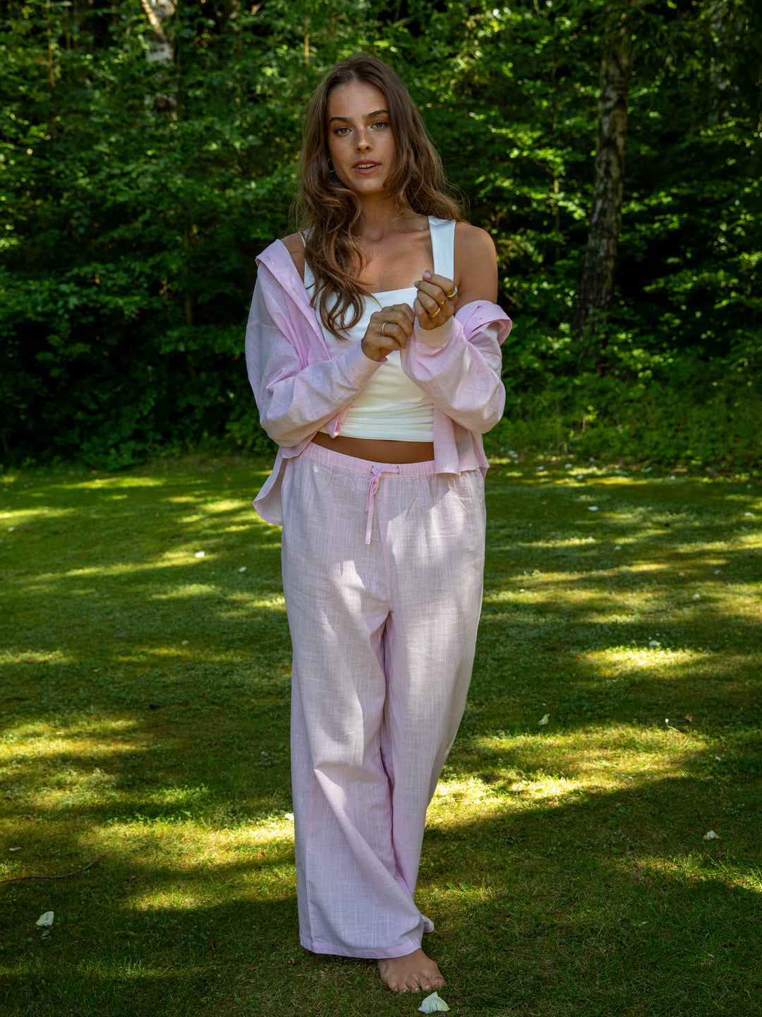 Elva hørskjorte - Lyserød