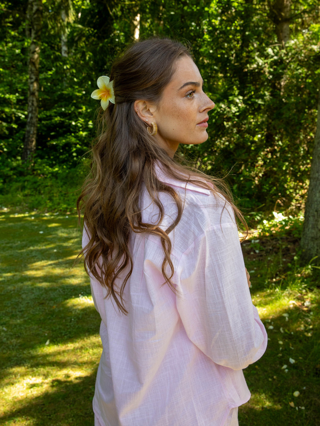 Elva hørskjorte - Lyserød