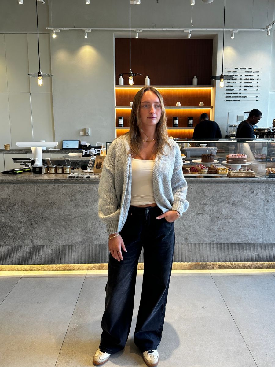 Emery strik cardigan - Lysegrå