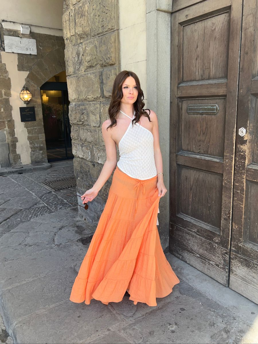 Emilia maxi nederdel - Orange