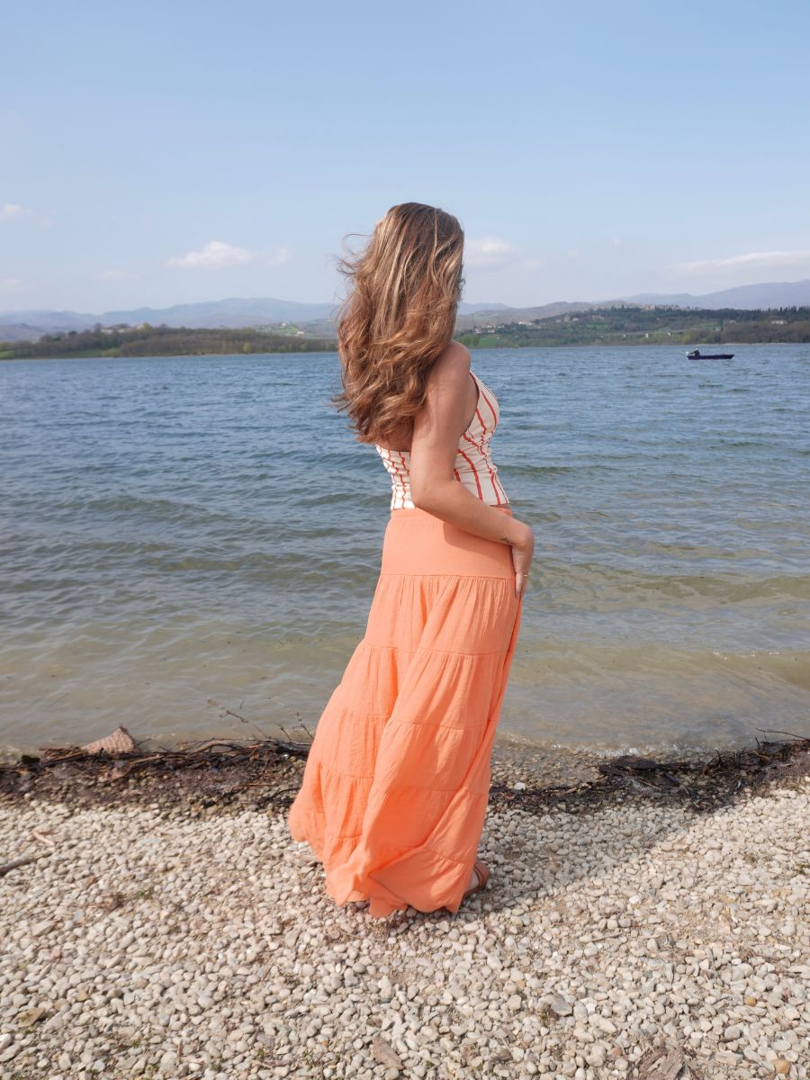Emilia maxi nederdel - Orange