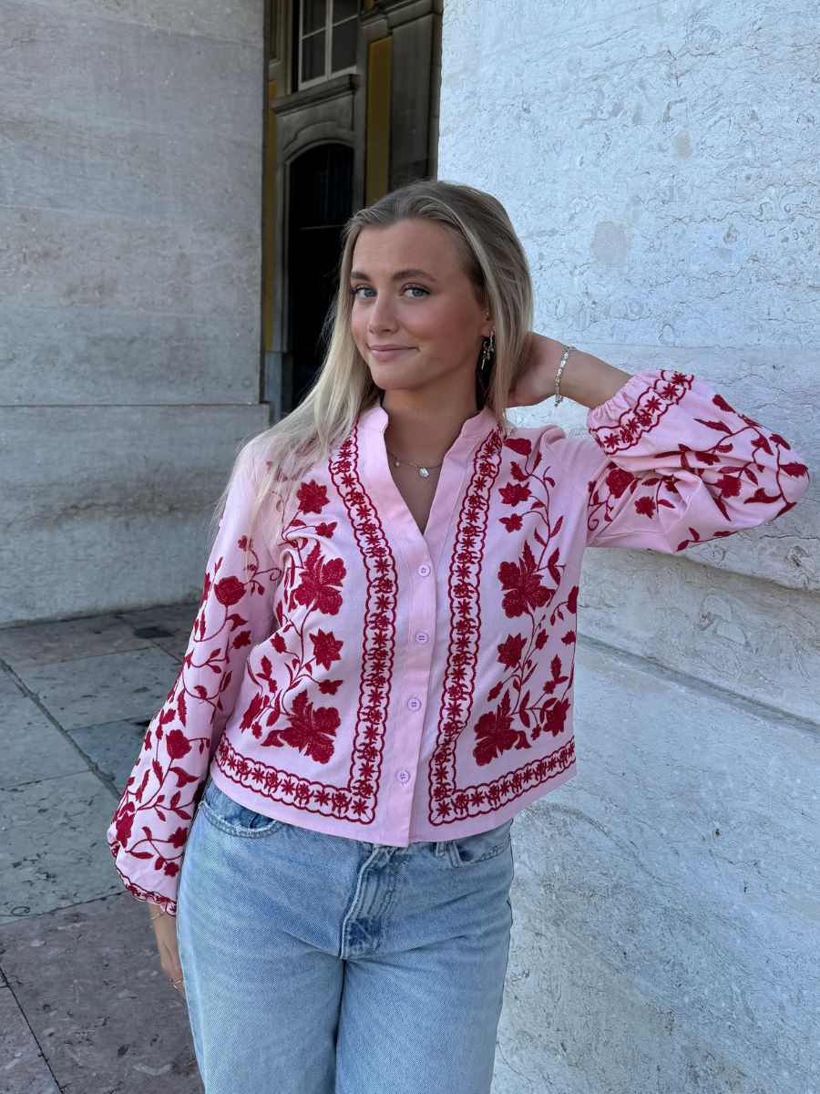 Emma ballonærme skjorte - Pink