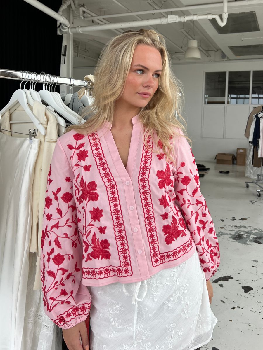 Emma ballonærme skjorte - Pink