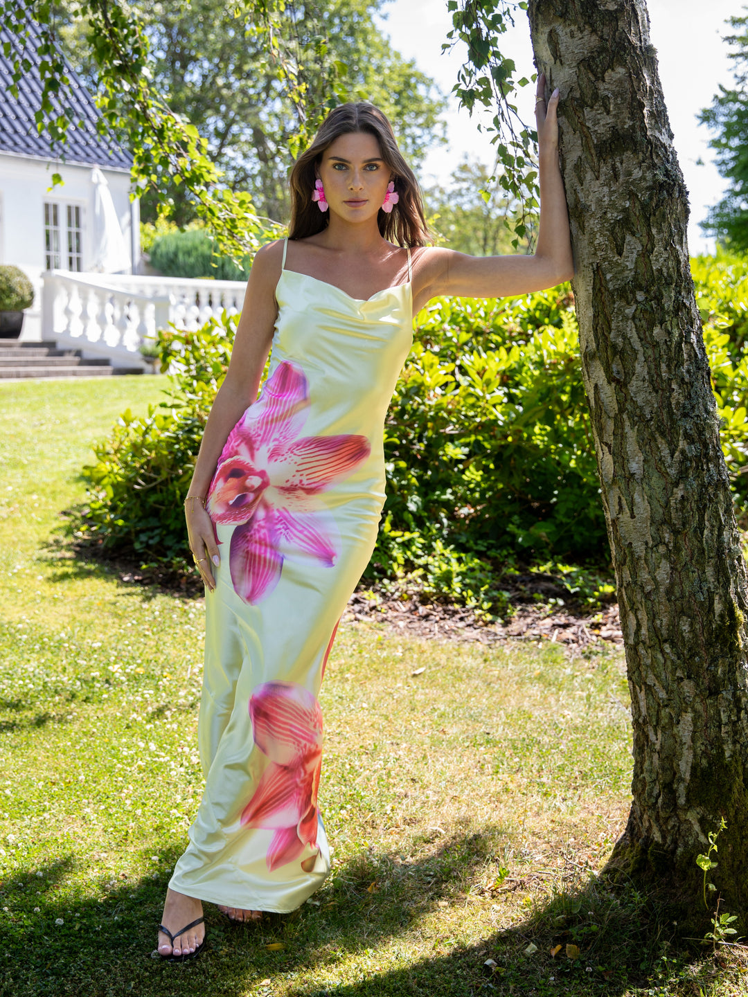 Lila maxi flora kjole - Lysegul