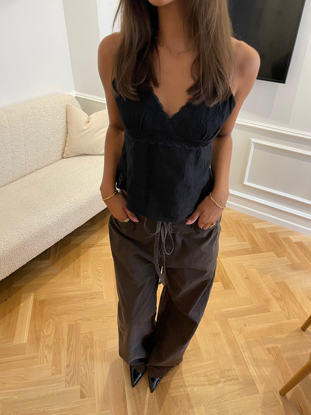 Nia strop top - Sort
