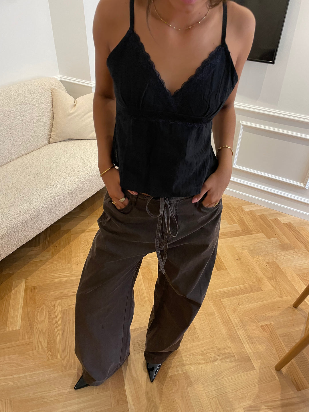 Nia strop top - Sort