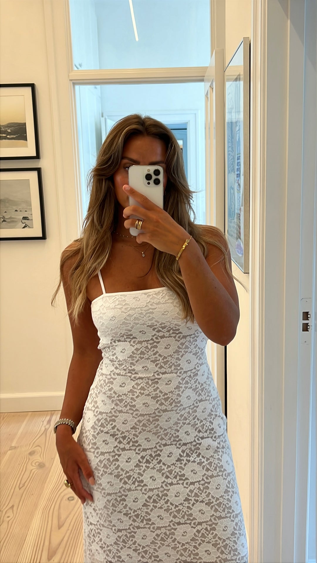 Oura maxi blonde kjole - Ivory