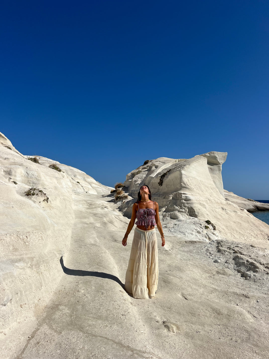 Emilia layer maxi nederdel - Lysegul
