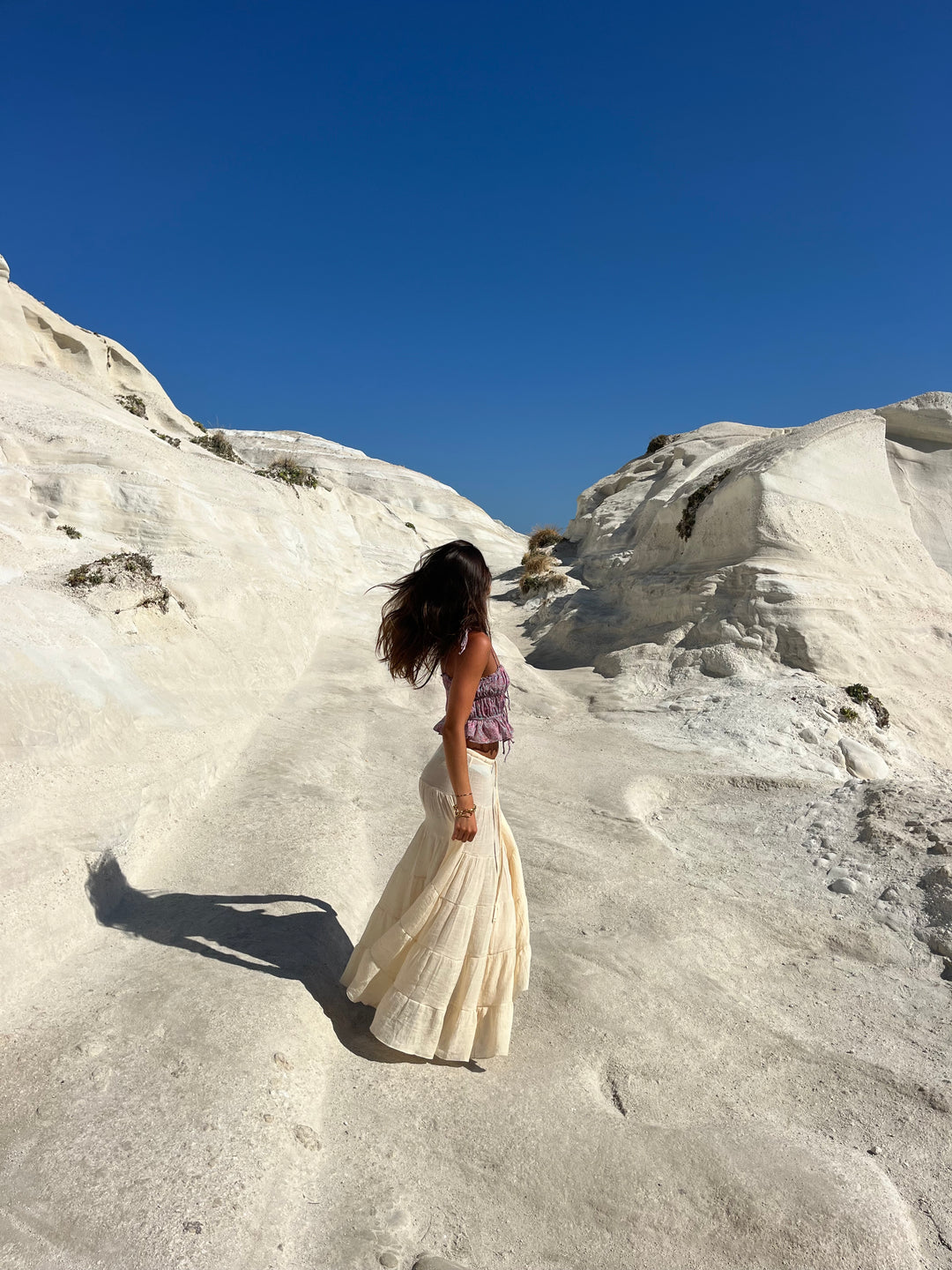 Emilia layer maxi nederdel - Lysegul