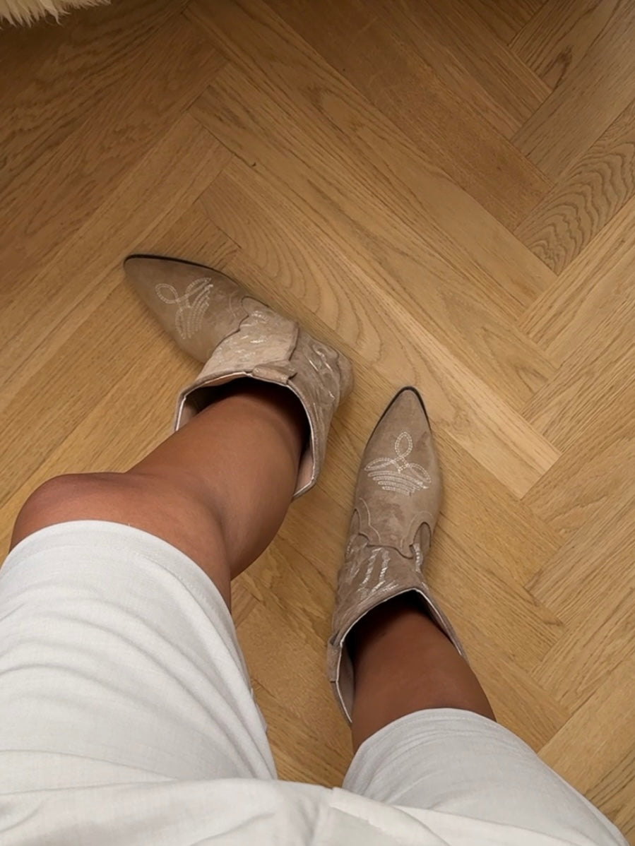 Cowboystøvler ruskind - Beige