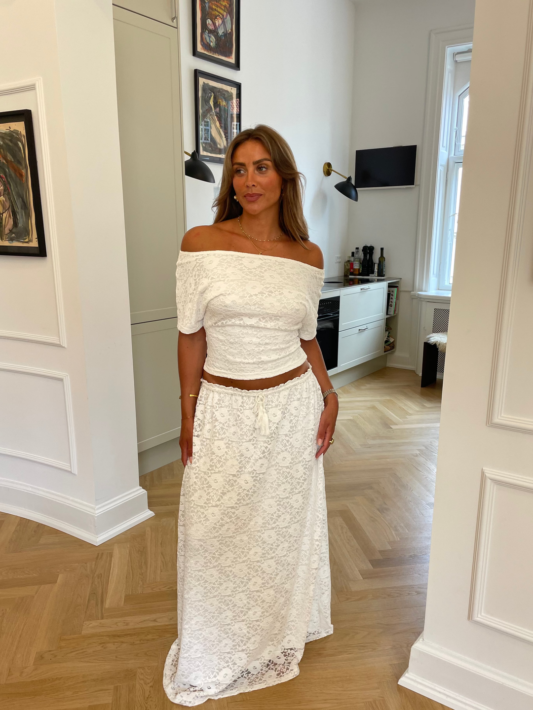 Oura one shoulder blonde top - Ivory