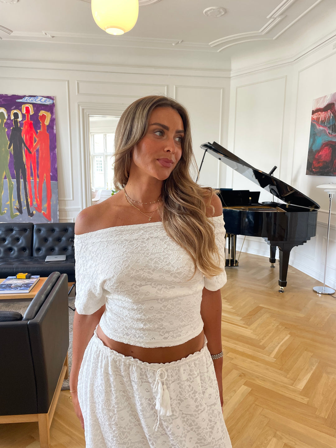 Oura one shoulder blonde top - Ivory