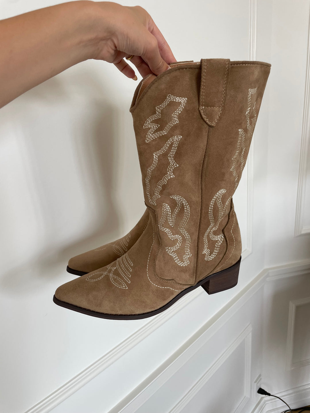 Cowboystøvler ruskind - Beige