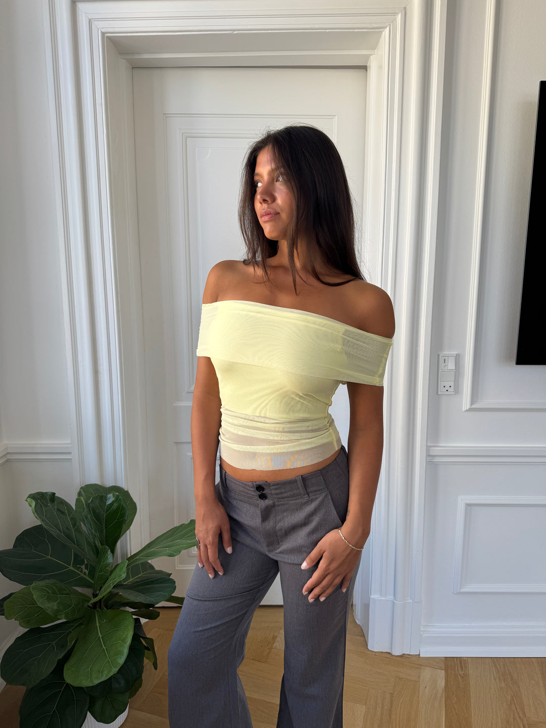 Silva mesh off shoulder top - Lysegul
