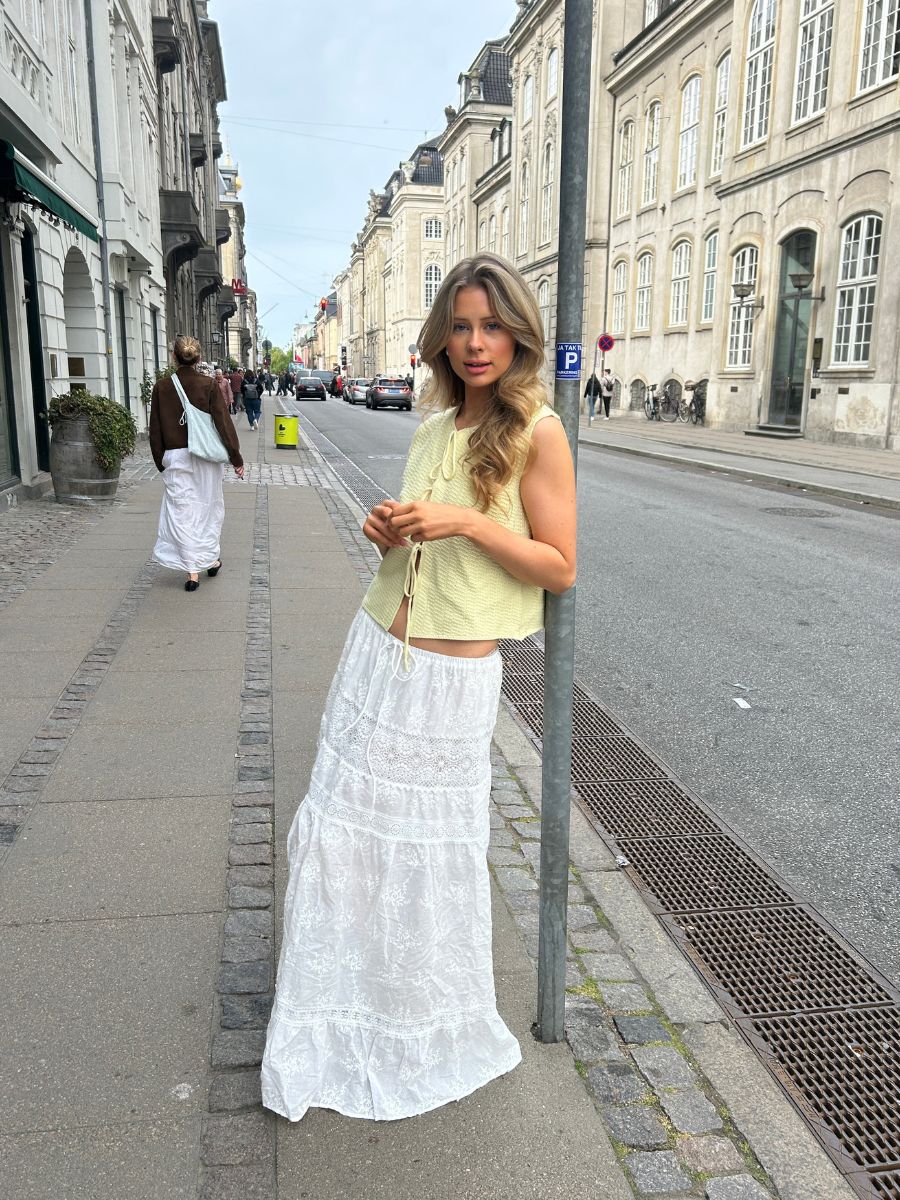 Kaya blonde maxi nederdel - Hvid