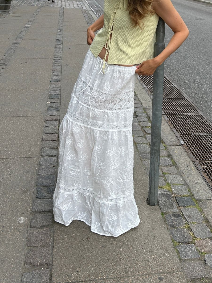 Kaya blonde maxi nederdel - Hvid