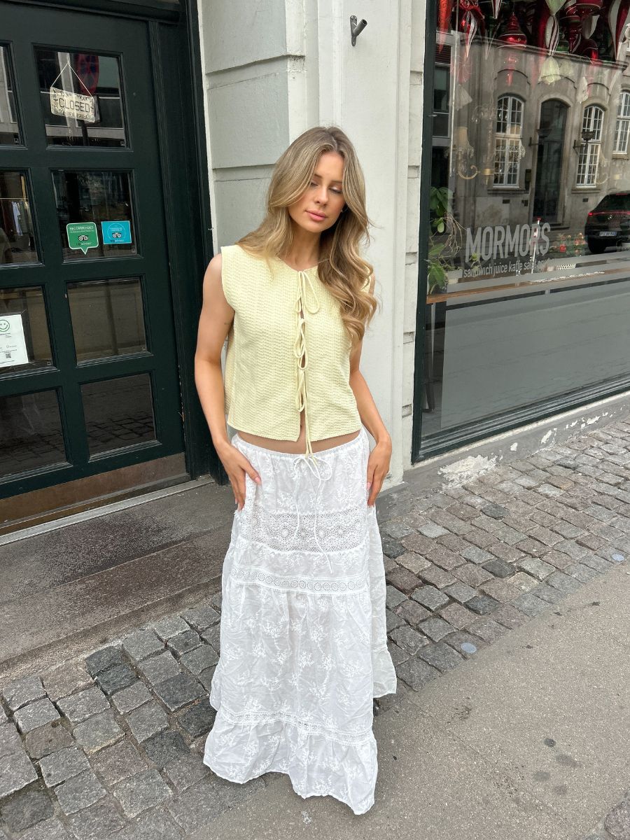 Kaya blonde maxi nederdel - Hvid