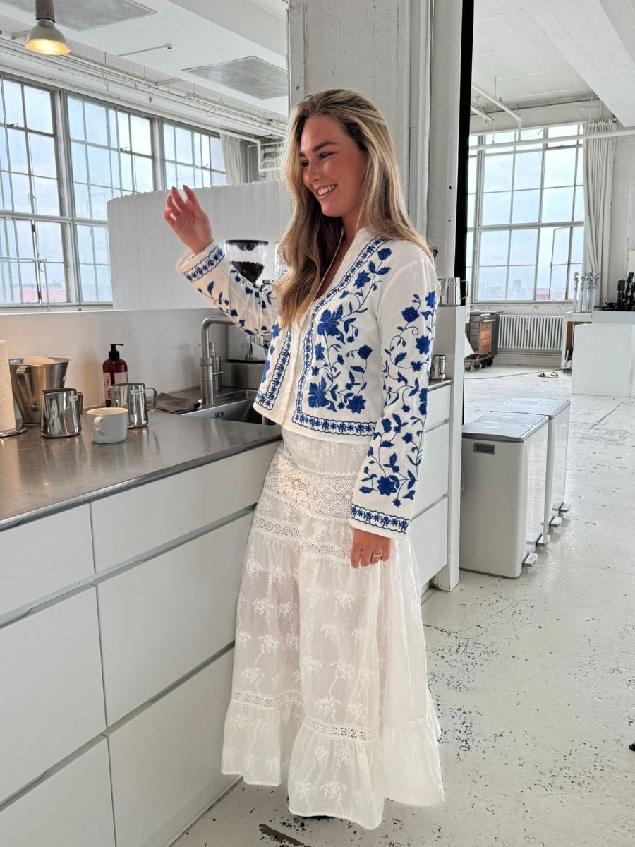 Kaya blonde maxi nederdel - Hvid