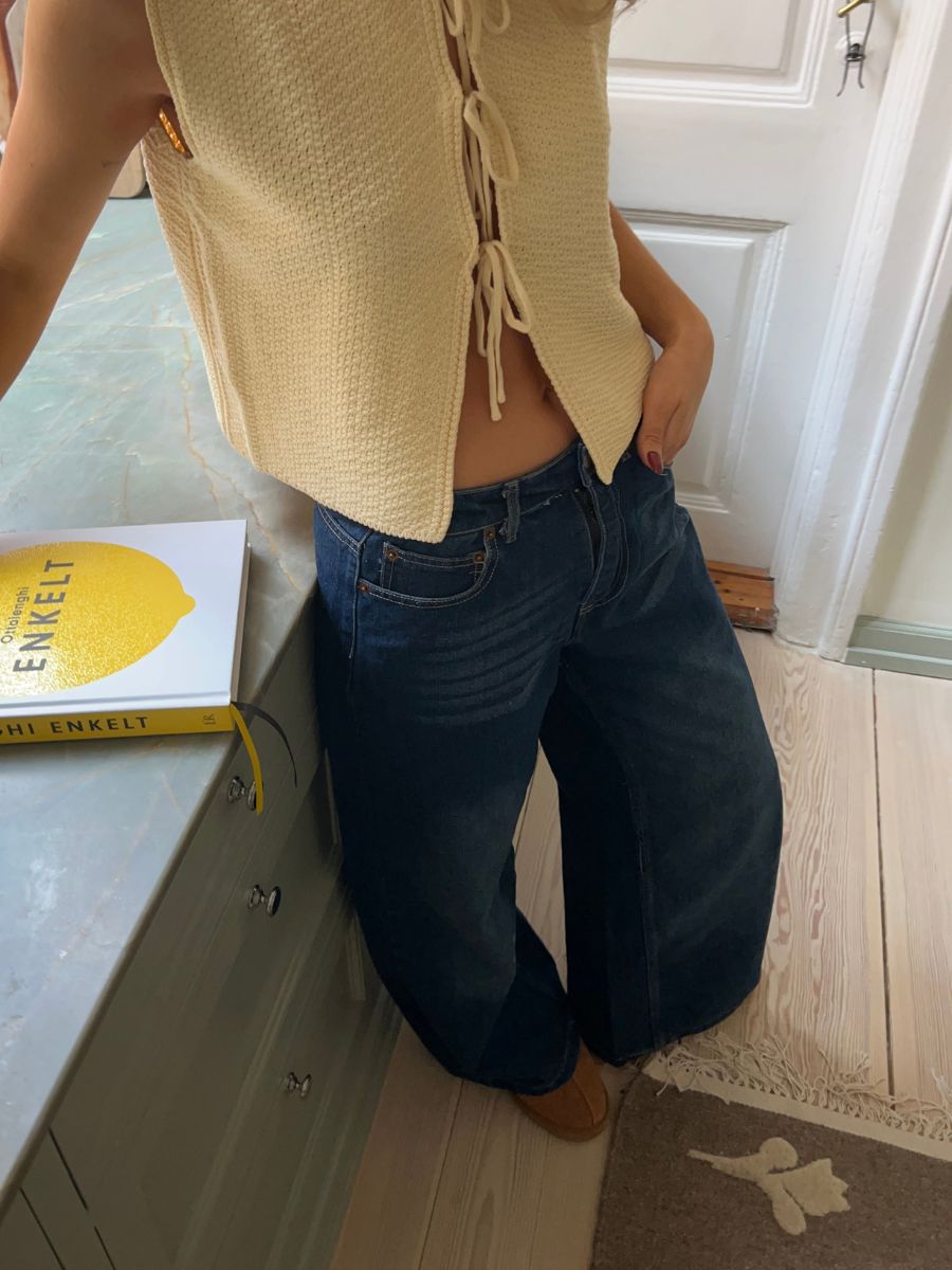 Lea lavtaljet jeans - Mørkeblå