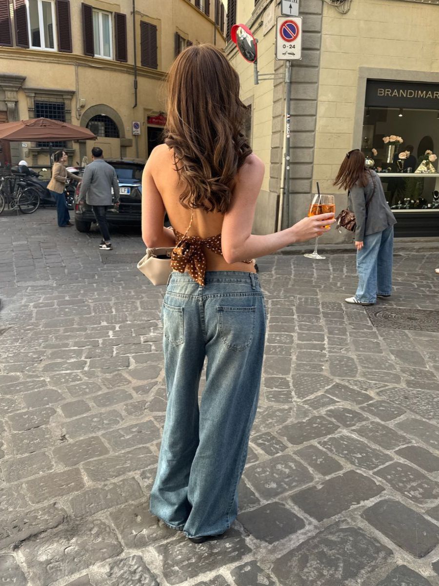 Maddy lavtaljet jeans - Medium blå
