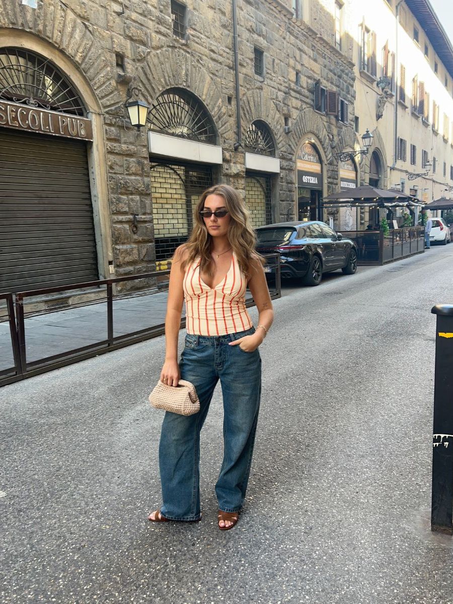 Maddy lavtaljet jeans - Medium blå