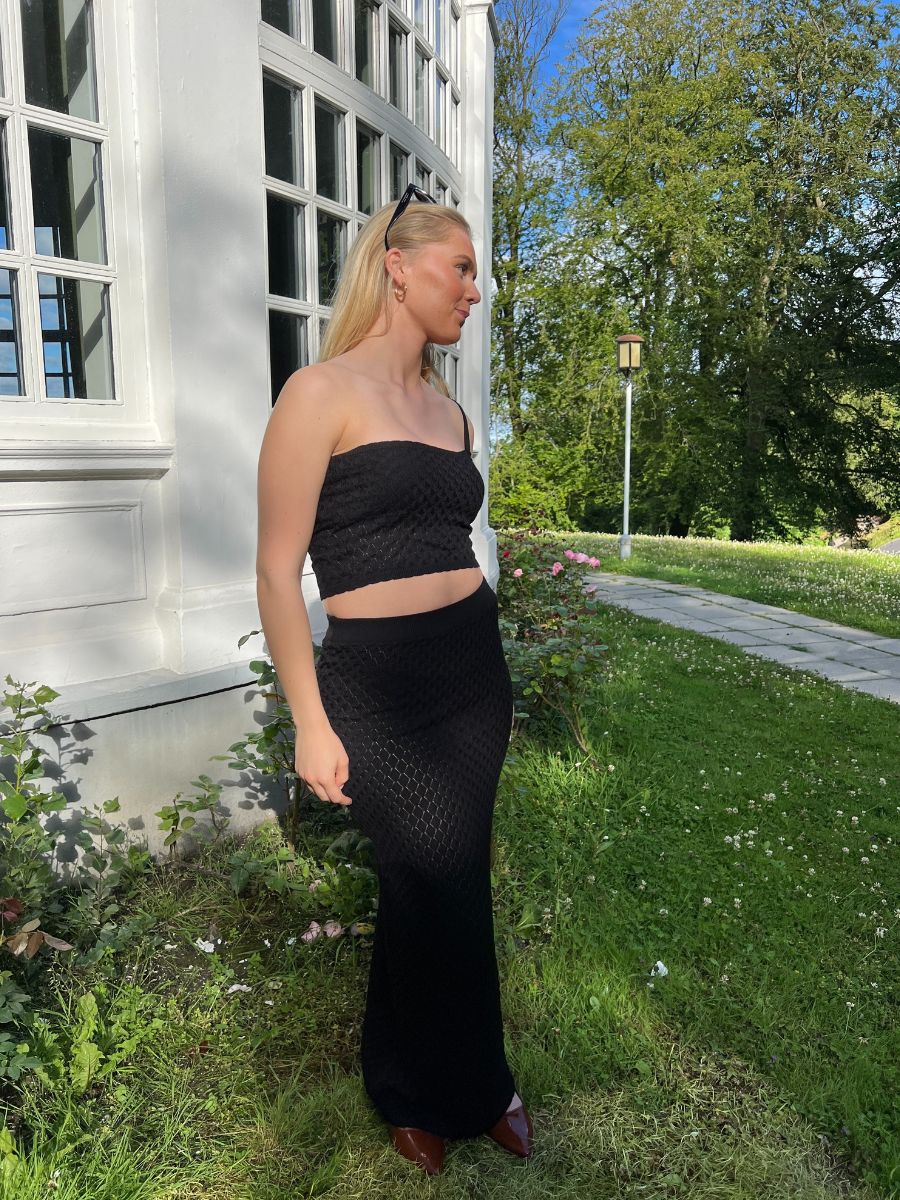 Maddy strik nederdel - Sort