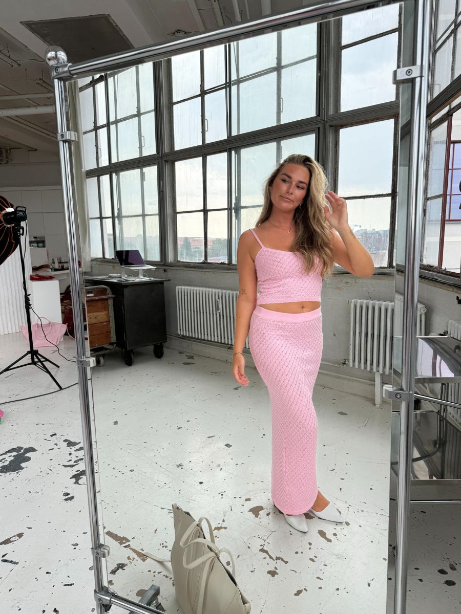 Maddy strik top - Lyserød