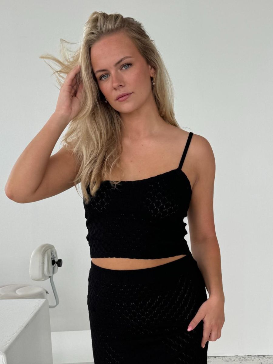 Maddy strik top - Sort