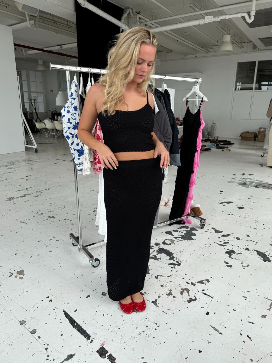 Maddy strik top - Sort
