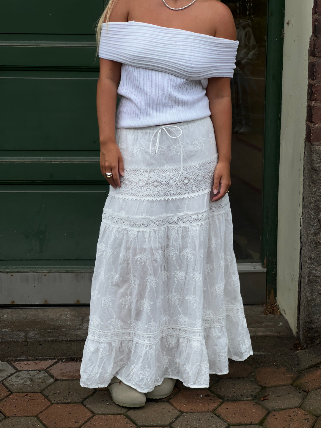Kaya blonde maxi nederdel - Hvid