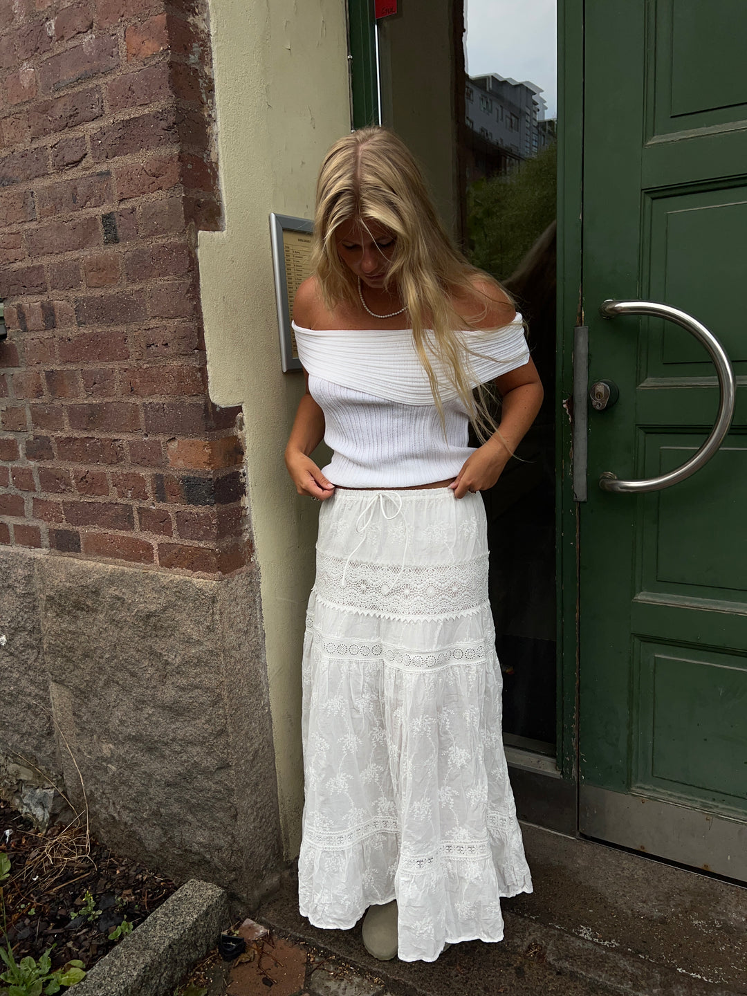 Kaya blonde maxi nederdel - Hvid