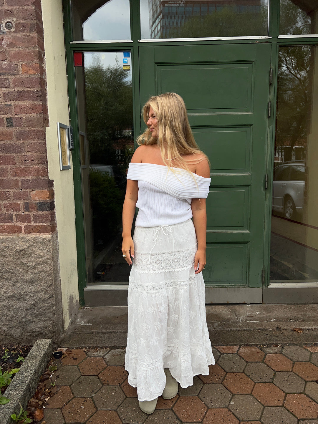 Kaya blonde maxi nederdel - Hvid