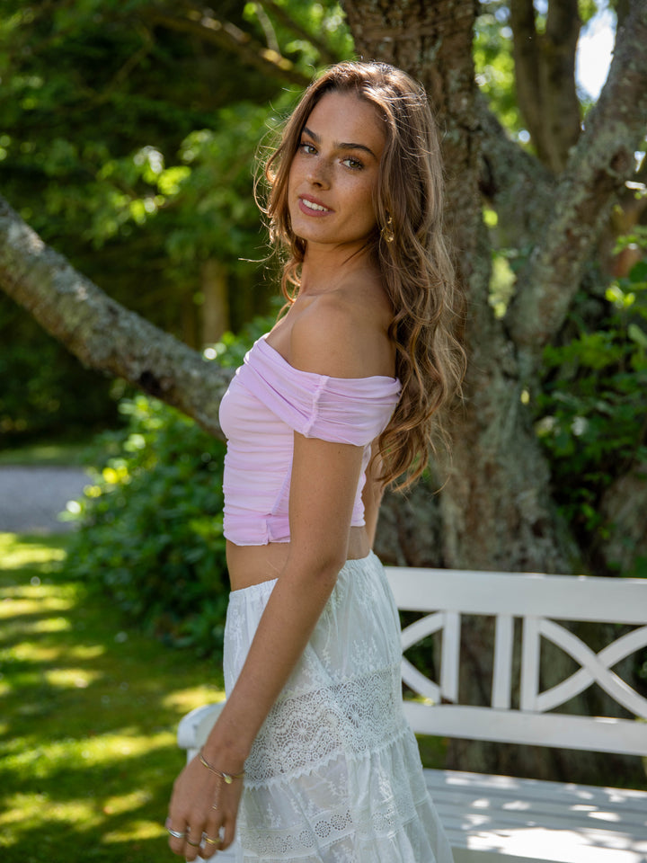 Vira mesh top - Lyserød