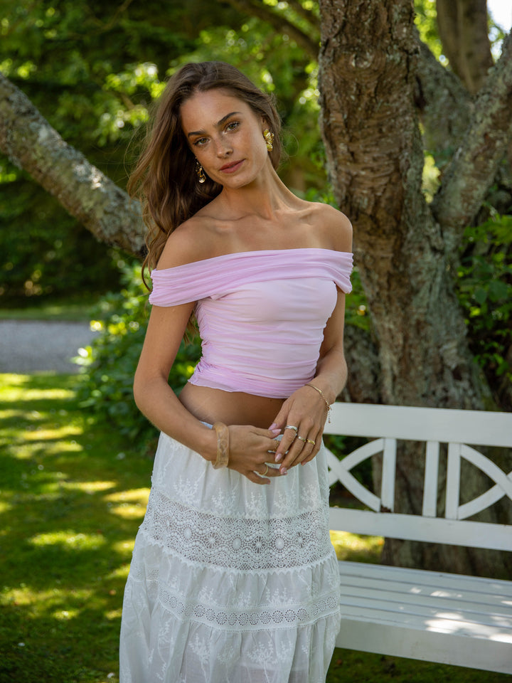 Vira mesh top - Lyserød