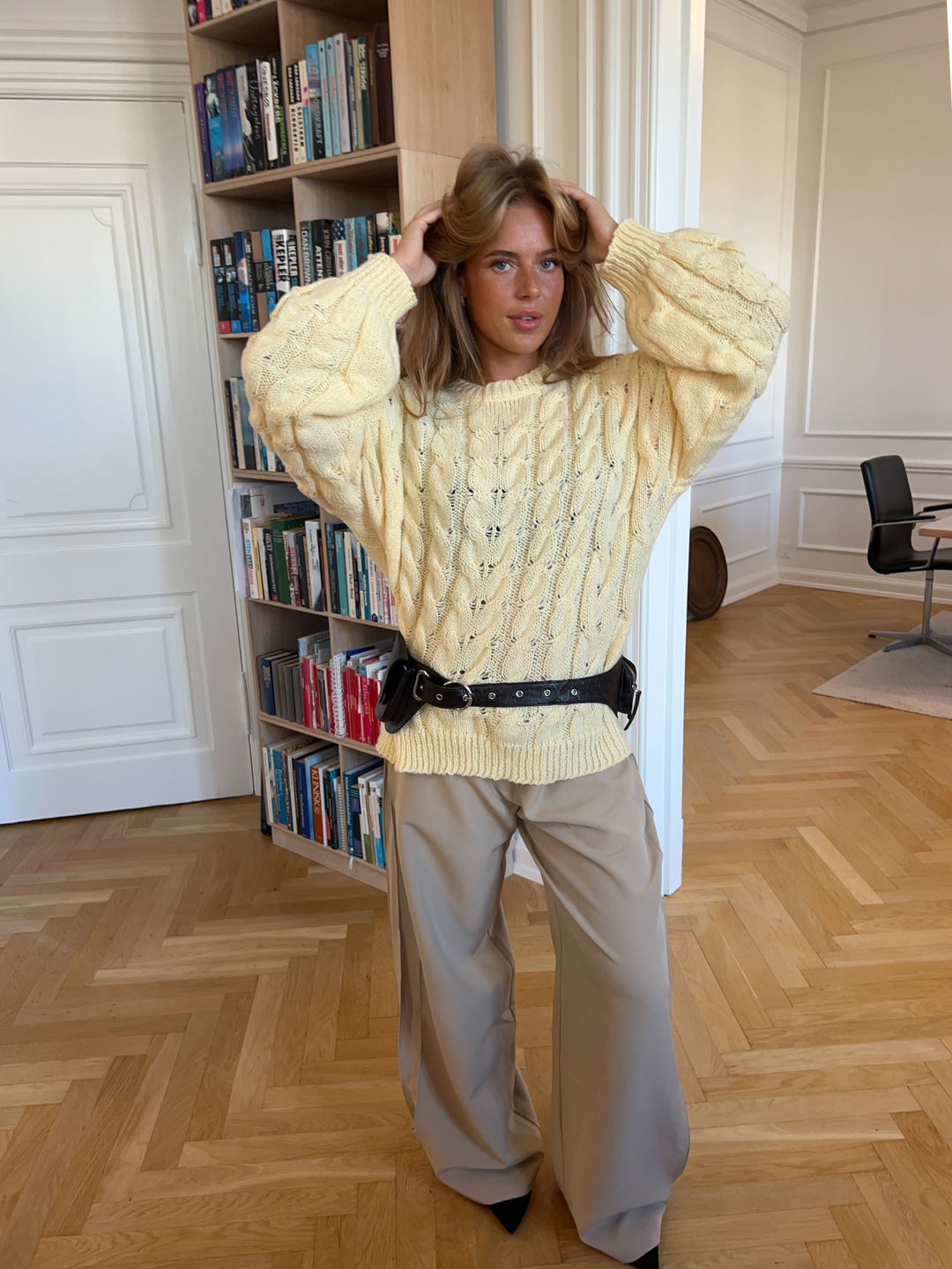 Anora chunky striktrøje - Lysegul