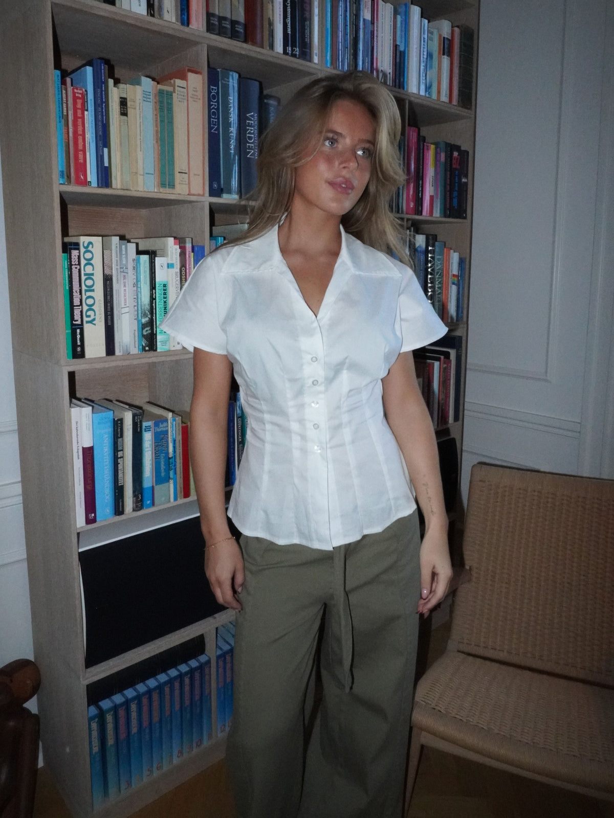 Alessia Figursyet Skjorte Hvid