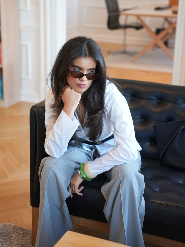 Alessia figursyet skjorte - Hvid