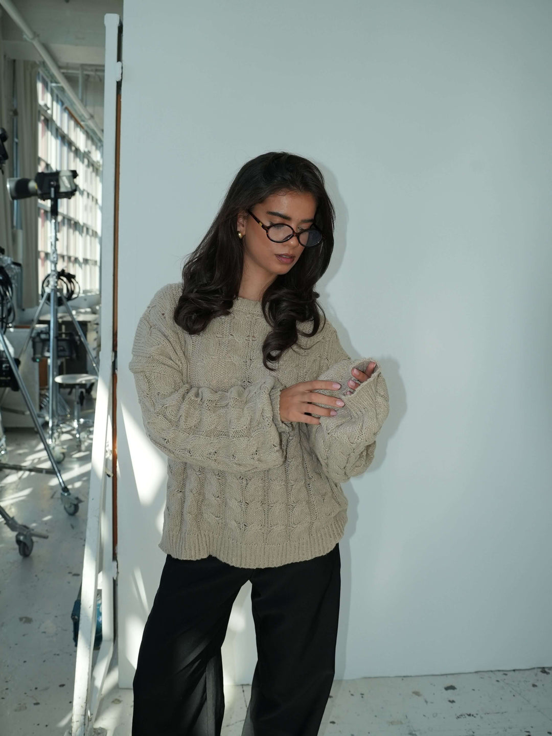 Anora chunky striktrøje - Beige