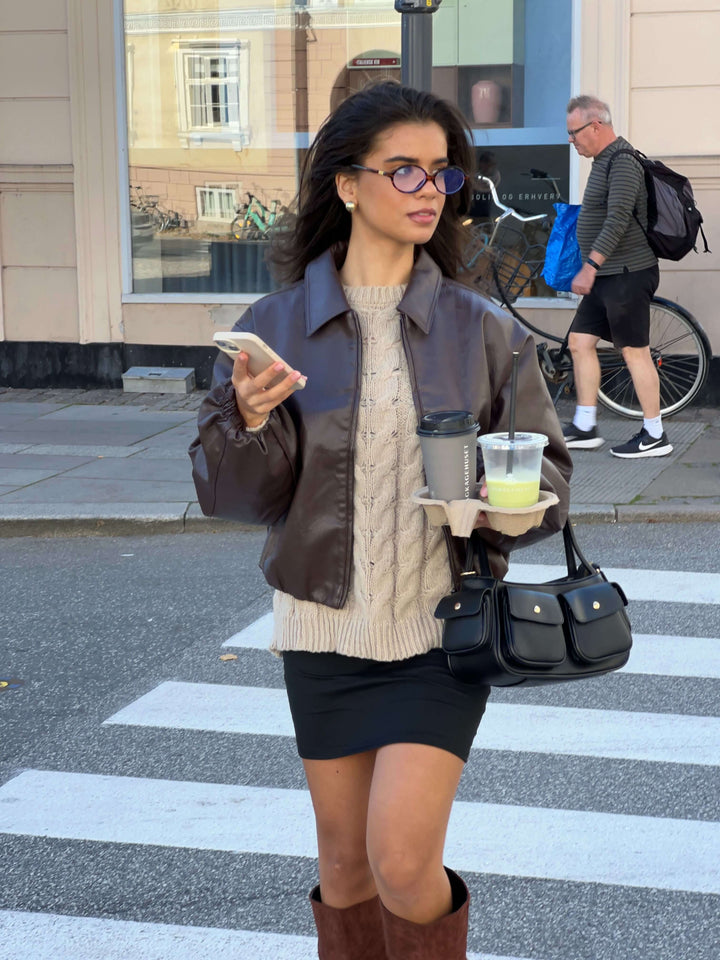 Anora chunky striktrøje - Beige