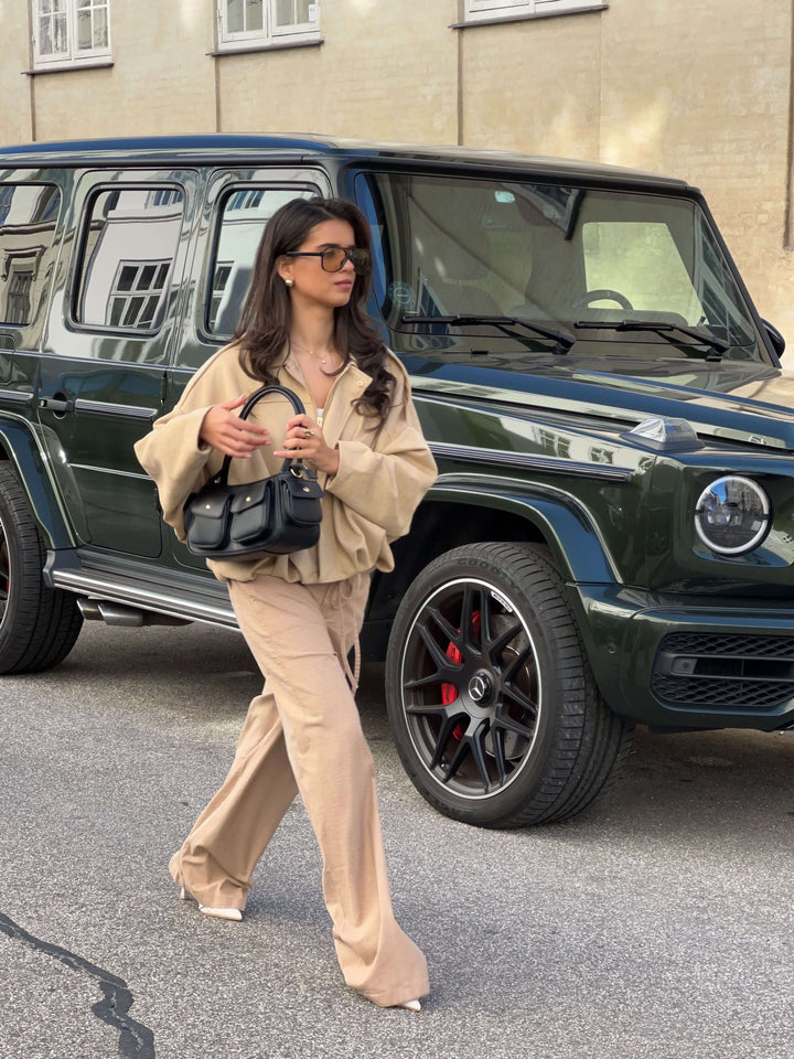 Arlinda ruskind bomber jakke - Beige