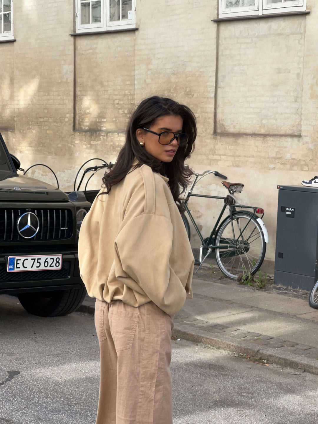 Arlinda ruskind bomber jakke - Beige