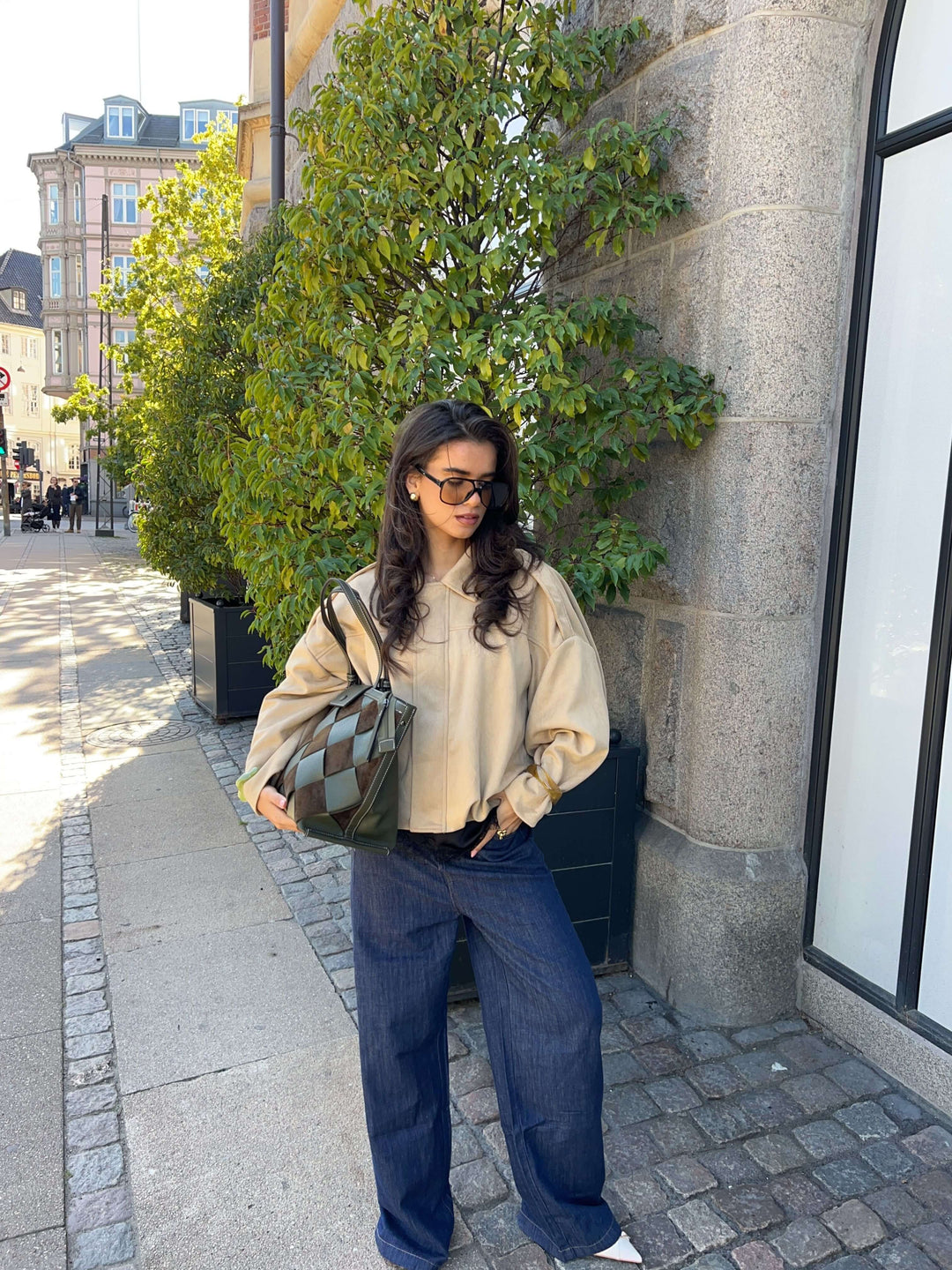 Arlinda ruskind bomber jakke - Beige