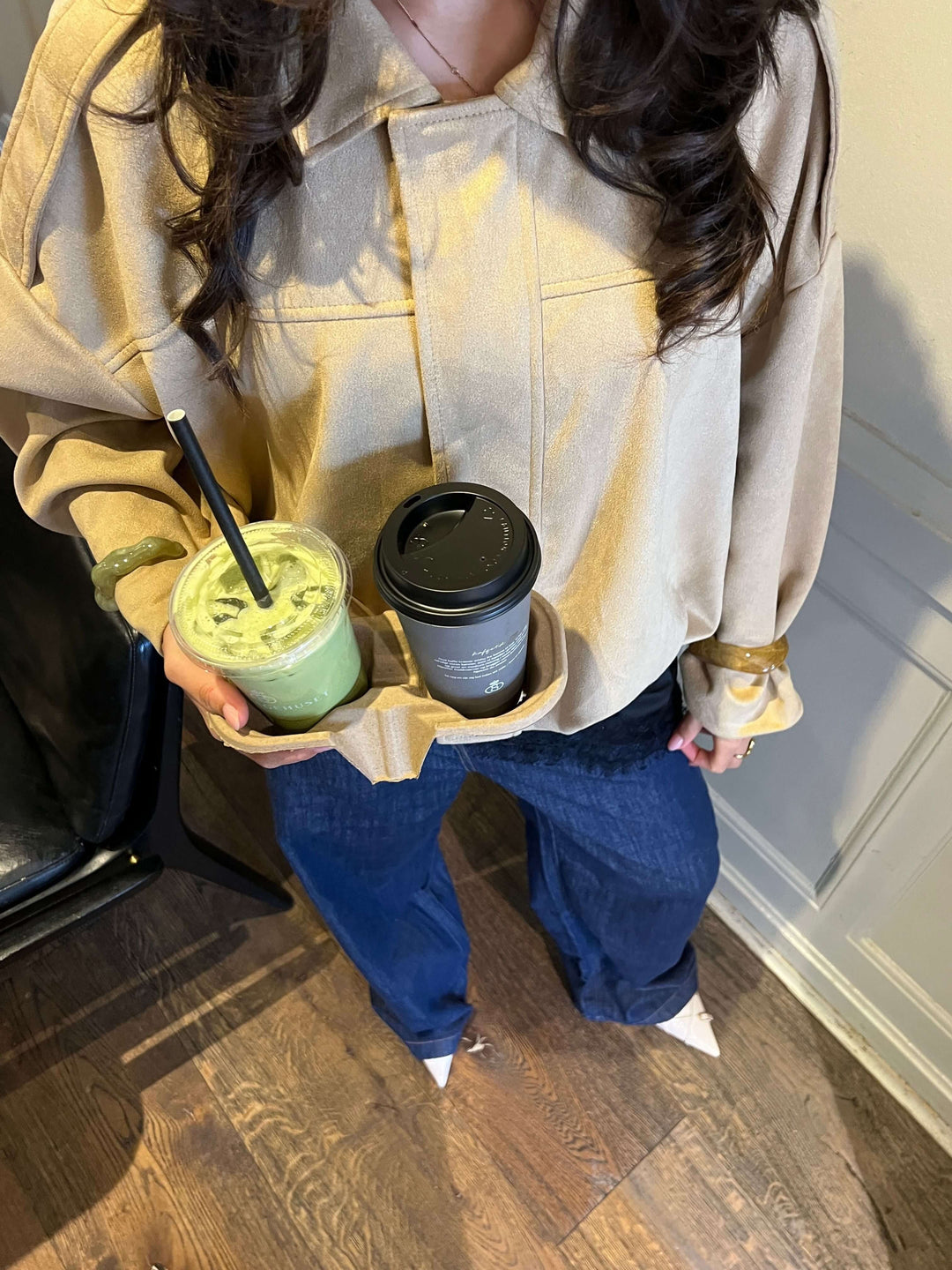 Arlinda ruskind bomber jakke - Beige