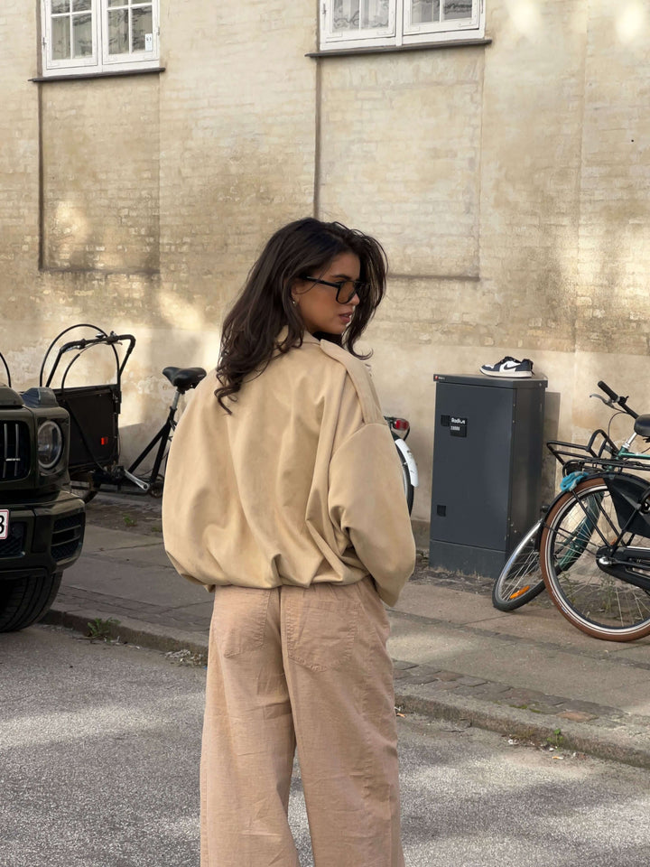 Arlinda ruskind bomber jakke - Beige