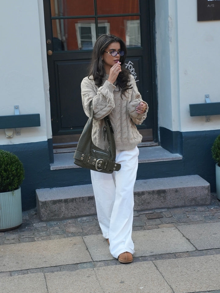 Ayla buckle skuldertaske - Grøn