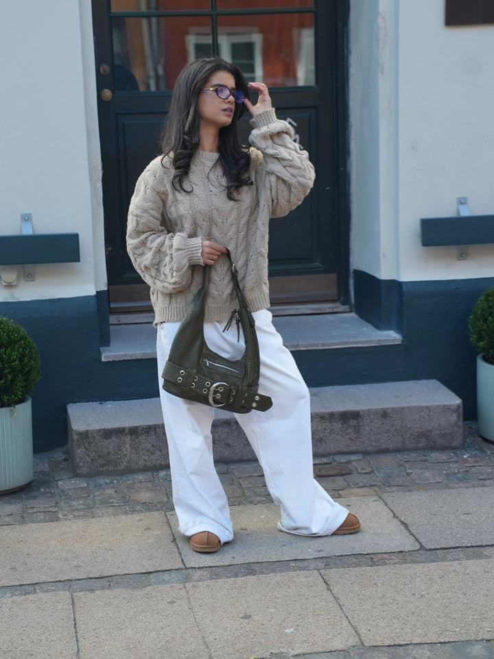 Ayla buckle skuldertaske - Grøn