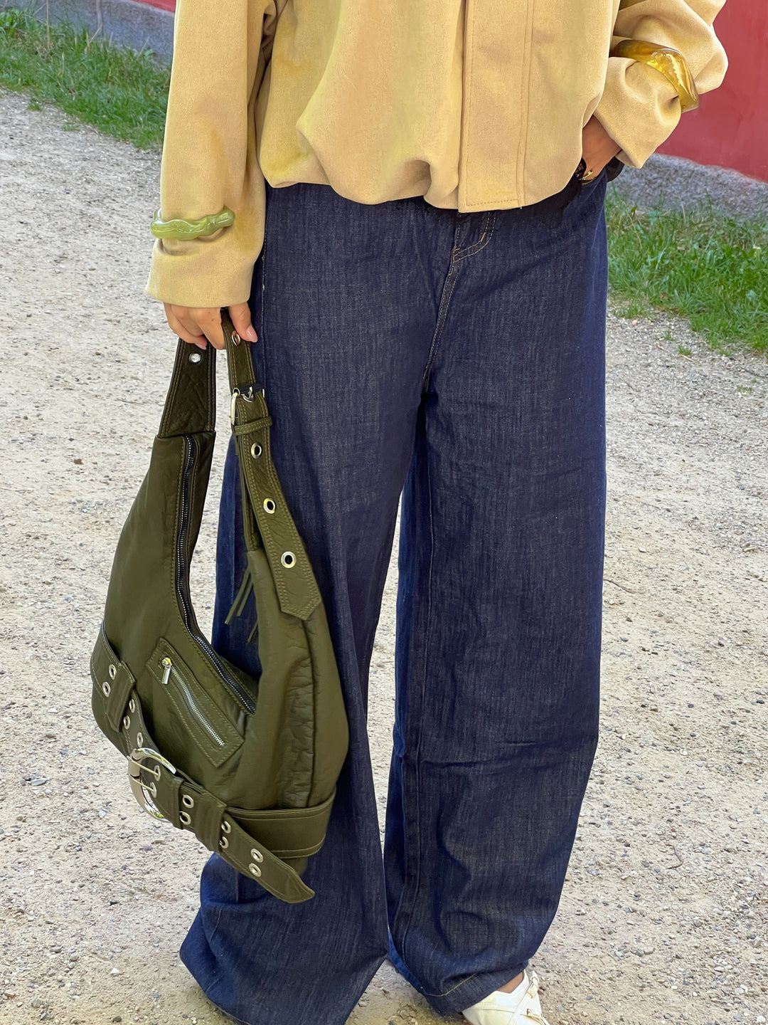 Ayla buckle skuldertaske - Grøn